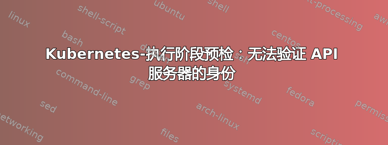 Kubernetes-执行阶段预检：无法验证 API 服务器的身份