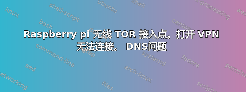 Raspberry pi 无线 TOR 接入点。打开 VPN 无法连接。 DNS问题