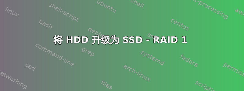 将 HDD 升级为 SSD - RAID 1