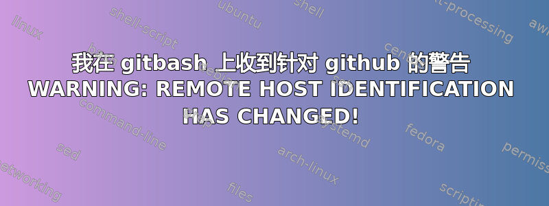 我在 gitbash 上收到针对 github 的警告 WARNING: REMOTE HOST IDENTIFICATION HAS CHANGED!