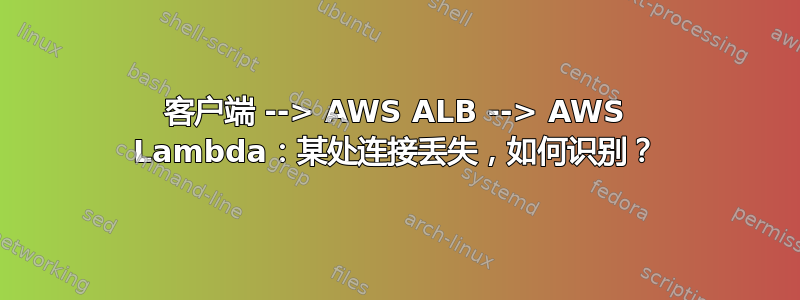 客户端 --> AWS ALB --> AWS Lambda：某处连接丢失，如何识别？