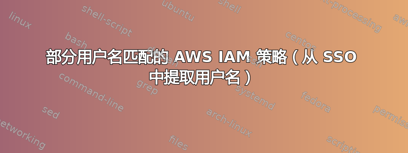 部分用户名匹配的 AWS IAM 策略（从 SSO 中提取用户名）