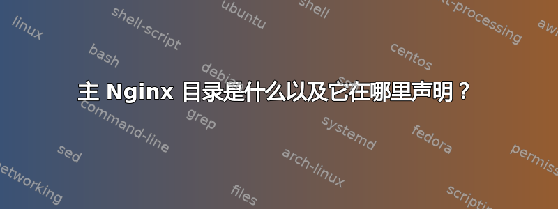 主 Nginx 目录是什么以及它在哪里声明？