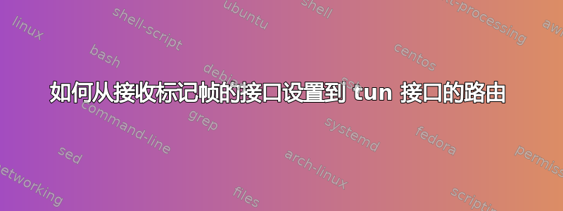 如何从接收标记帧的接口设置到 tun 接口的路由