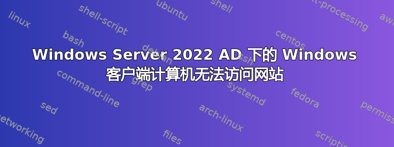 Windows Server 2022 AD 下的 Windows 客户端计算机无法访问网站