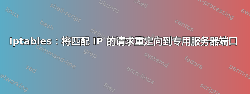 Iptables：将匹配 IP 的请求重定向到专用服务器端口