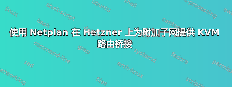 使用 Netplan 在 Hetzner 上为附加子网提供 KVM 路由桥接