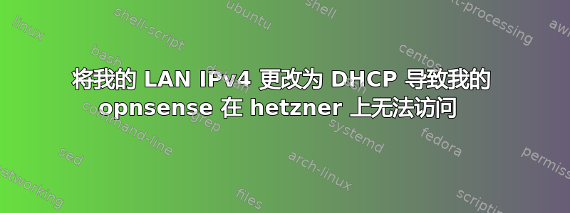 将我的 LAN IPv4 更改为 DHCP 导致我的 opnsense 在 hetzner 上无法访问 