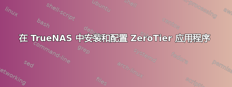 在 TrueNAS 中安装和配置 ZeroTier 应用程序