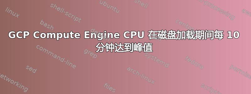 GCP Compute Engine CPU 在磁盘加载期间每 10 分钟达到峰值