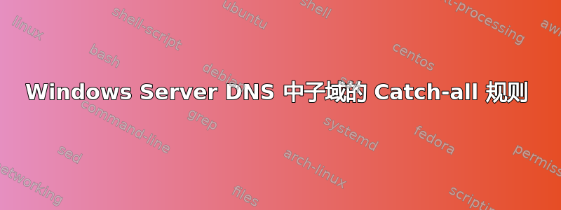 Windows Server DNS 中子域的 Catch-all 规则