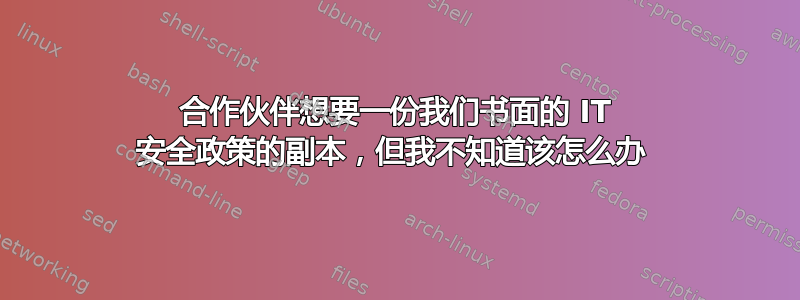 合作伙伴想要一份我们书面的 IT 安全政策的副本，但我不知道该怎么办 