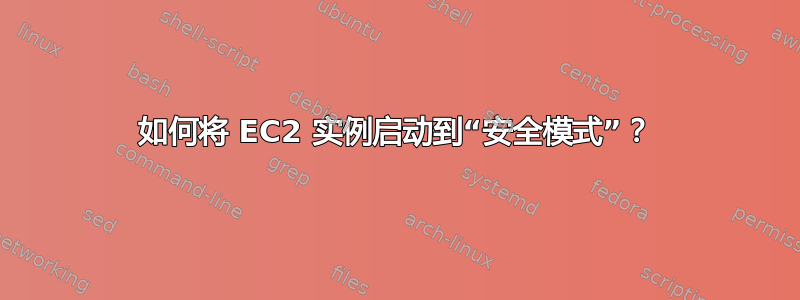 如何将 EC2 实例启动到“安全模式”？