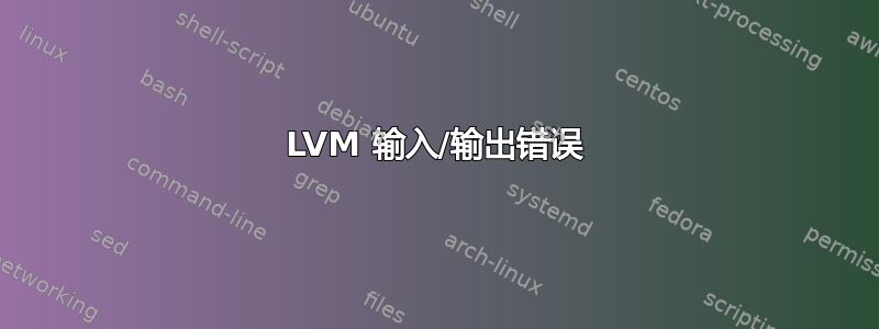 LVM 输入/输出错误