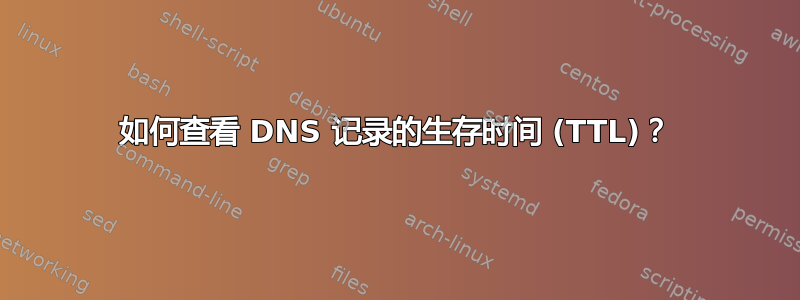 如何查看 DNS 记录的生存时间 (TTL)？