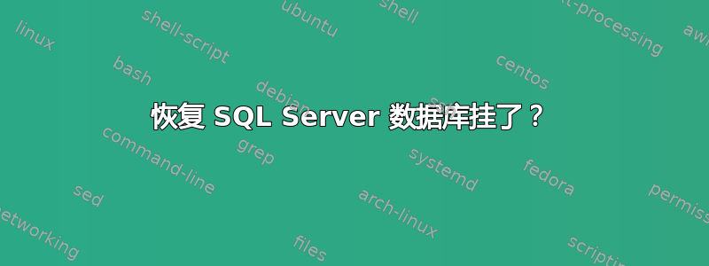 恢复 SQL Server 数据库挂了？