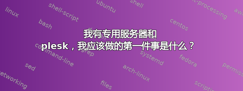 我有专用服务器和 plesk，我应该做的第一件事是什么？ 