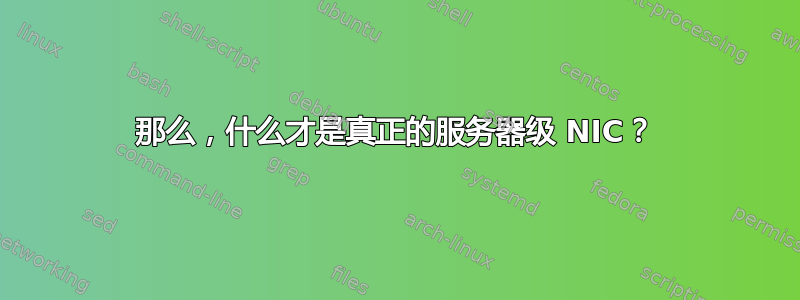 那么，什么才是真正的服务器级 NIC？