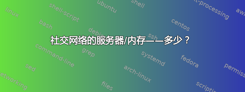 社交网络的服务器/内存——多少？