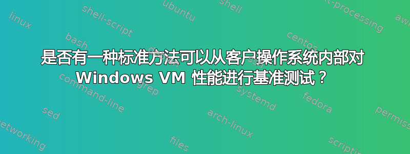 是否有一种标准方法可以从客户操作系统内部对 Windows VM 性能进行基准测试？