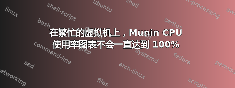 在繁忙的虚拟机上，Munin CPU 使用率图表不会一直达到 100%