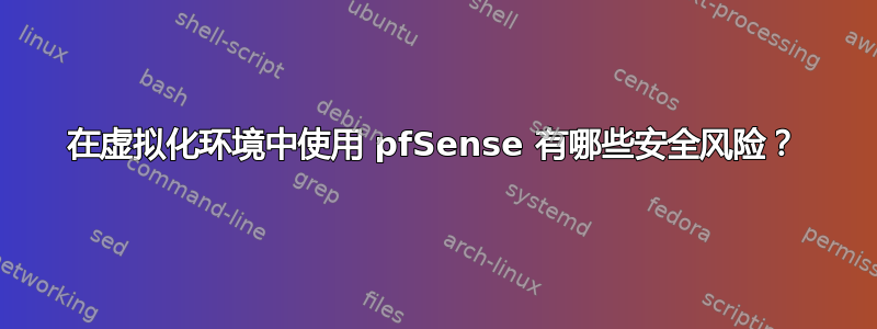 在虚拟化环境中使用 pfSense 有哪些安全风险？