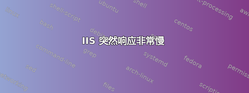 IIS 突然响应非常慢