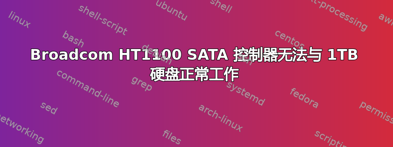 Broadcom HT1100 SATA 控制器无法与 1TB 硬盘正常工作