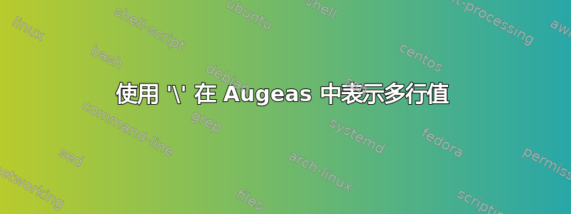 使用 '\' 在 Augeas 中表示多行值