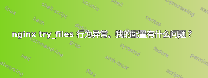 nginx try_files 行为异常。我的配置有什么问题？