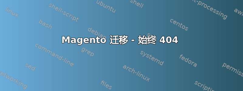 Magento 迁移 - 始终 404