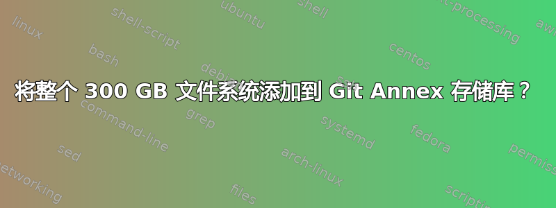 将整个 300 GB 文件系统添加到 Git Annex 存储库？