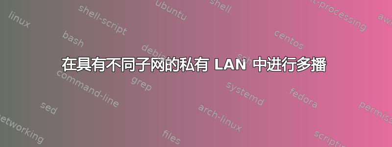 在具有不同子网的私有 LAN 中进行多播