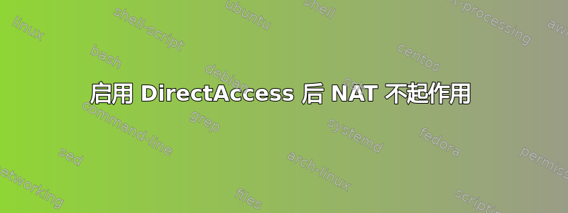 启用 DirectAccess 后 NAT 不起作用