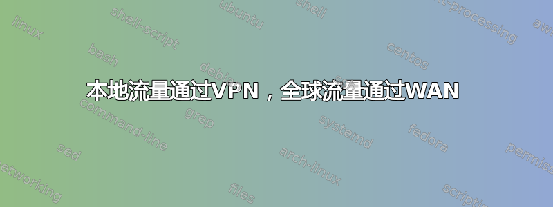 本地流量通过VPN，全球流量通过WAN