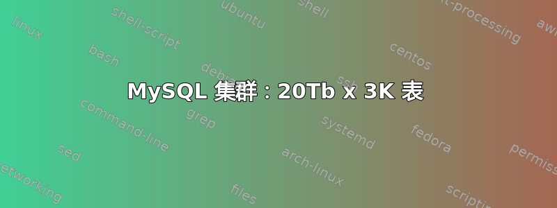 MySQL 集群：20Tb x 3K 表