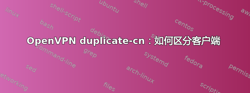 OpenVPN duplicate-cn：如何区分客户端