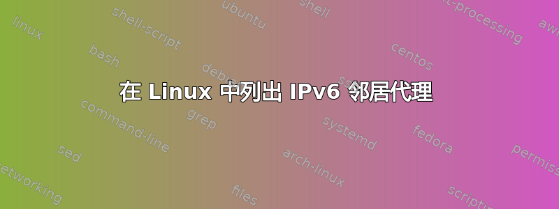 在 Linux 中列出 IPv6 邻居代理