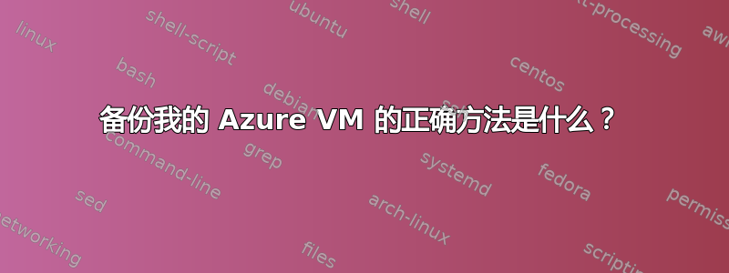 备份我的 Azure VM 的正确方法是什么？