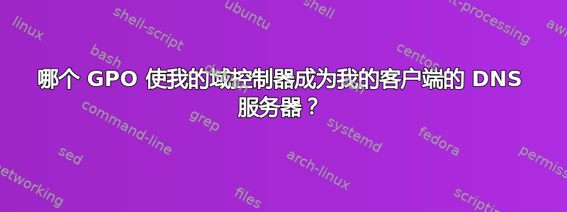 哪个 GPO 使我的域控制器成为我的客户端的 DNS 服务器？