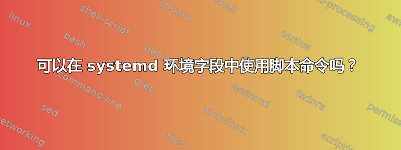 可以在 systemd 环境字段中使用脚本命令吗？