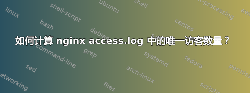 如何计算 nginx access.log 中的唯一访客数量？