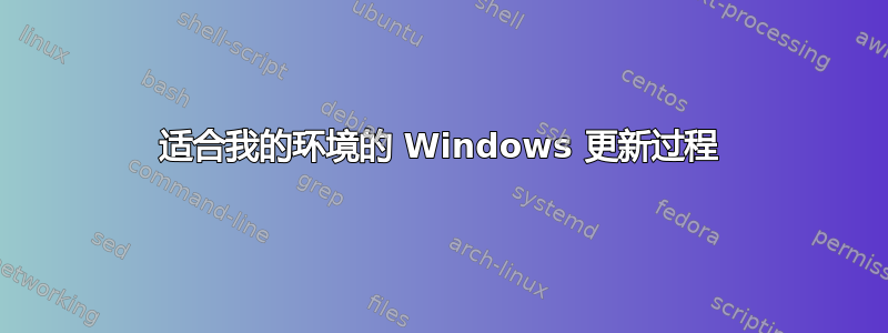 适合我的环境的 Windows 更新过程