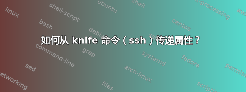 如何从 knife 命令（ssh）传递属性？