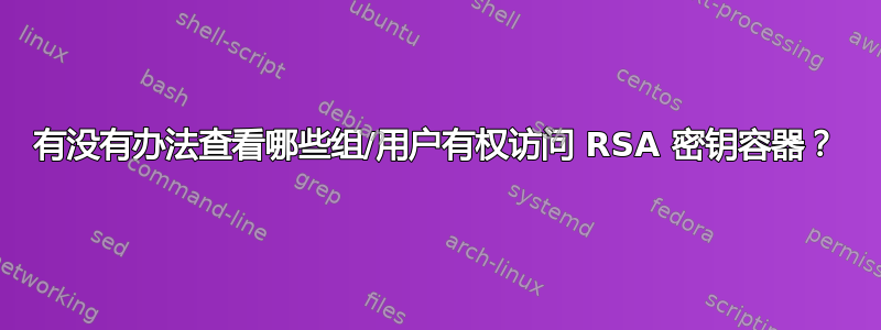 有没有办法查看哪些组/用户有权访问 RSA 密钥容器？