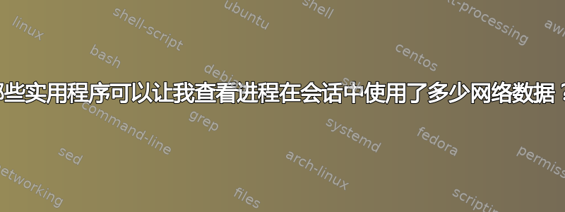 哪些实用程序可以让我查看进程在会话中使用了多少网络数据？