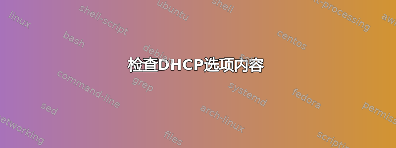 检查DHCP选项内容