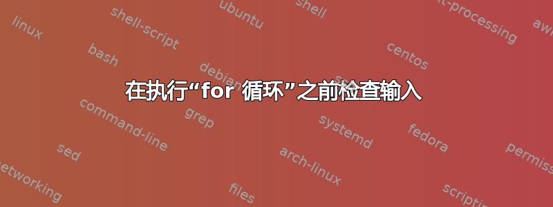 在执行“for 循环”之前检查输入