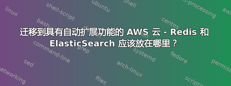 迁移到具有自动扩展功能的 AWS 云 - Redis 和 ElasticSearch 应该放在哪里？