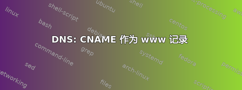 DNS: CNAME 作为 www 记录